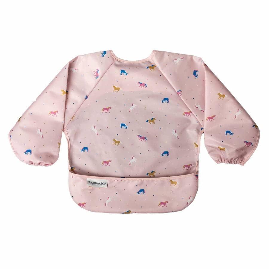 image:imageTiny Twinkle Long Sleeve Bib for Babies amp Toddlers Waterproof Smock Bib for Eating Machine Washable amp MessProof Feeding Essentials Newborn Shower Gift Checkers Black 24YUnicorn Conf