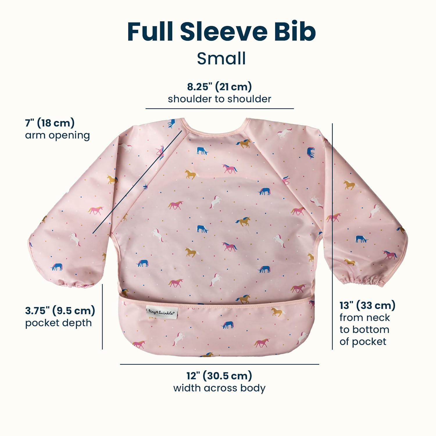 image:imageTiny Twinkle Long Sleeve Bib for Babies amp Toddlers Waterproof Smock Bib for Eating Machine Washable amp MessProof Feeding Essentials Newborn Shower Gift Checkers Black 24YUnicorn Conf