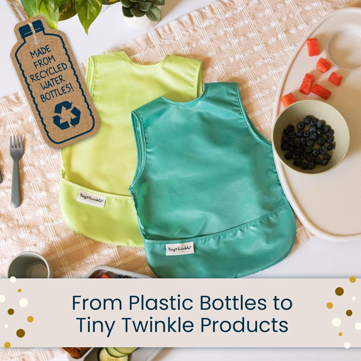 image:imageTiny Twinkle Mess Proof Baby Bib for Boys Waterproof Toddler Bib for Eating Baby Apron for Feeding Machine Washable Perfect Shower Gift Ocean Life 24YPetite Safari
