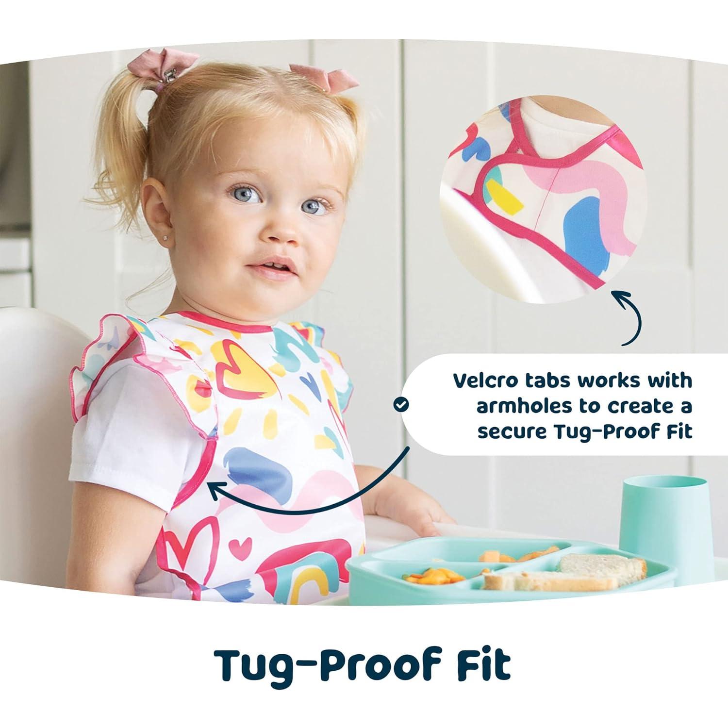 image:imageTiny Twinkle Mess Proof Baby Bib for Boys Waterproof Toddler Bib for Eating Baby Apron for Feeding Machine Washable Perfect Shower Gift Ocean Life 24YPetite Safari