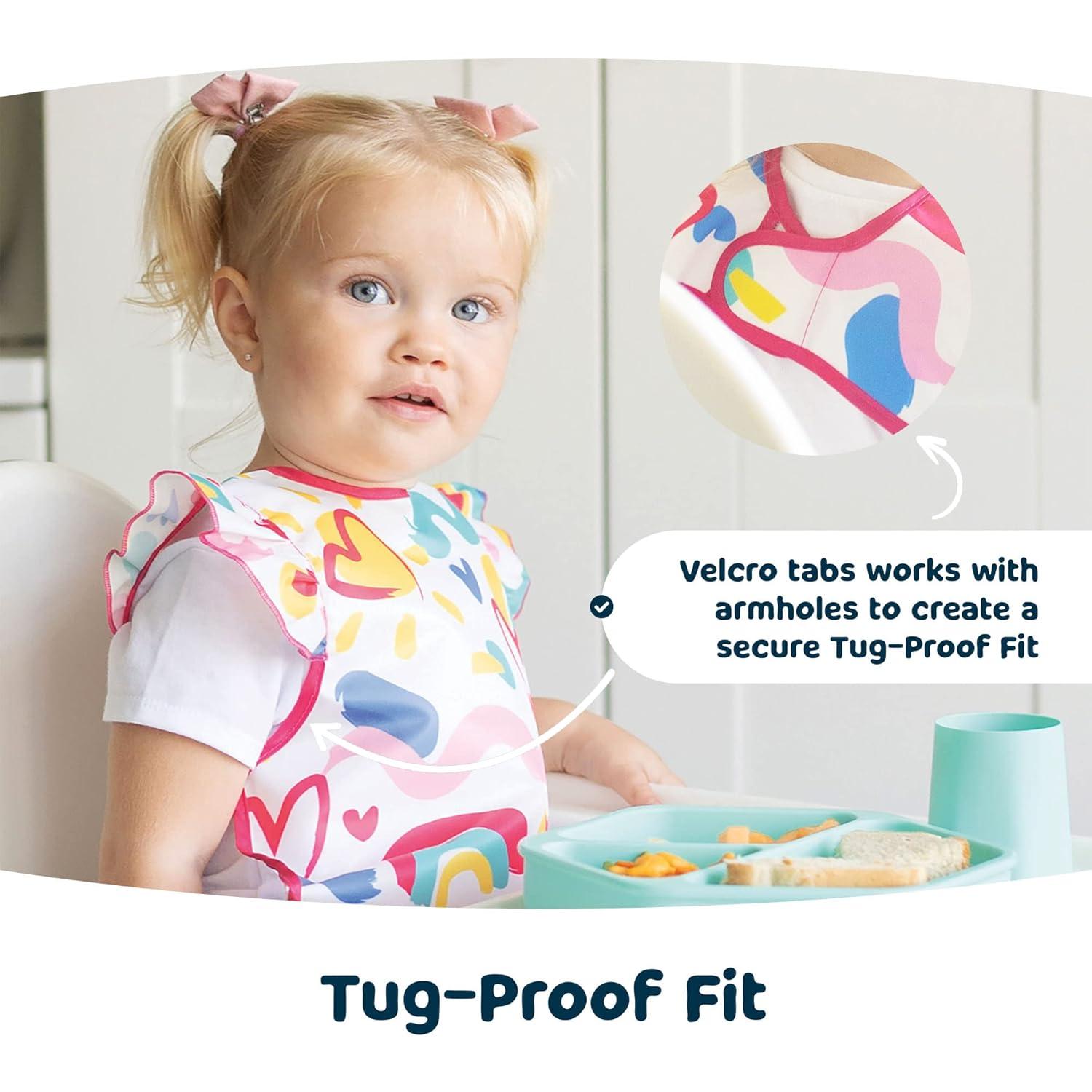 image:imageTiny Twinkle Mess Proof Baby Bib for Boys Waterproof Toddler Bib for Eating Baby Apron for Feeding Machine Washable Perfect Shower Gift Ocean Life 24YRose