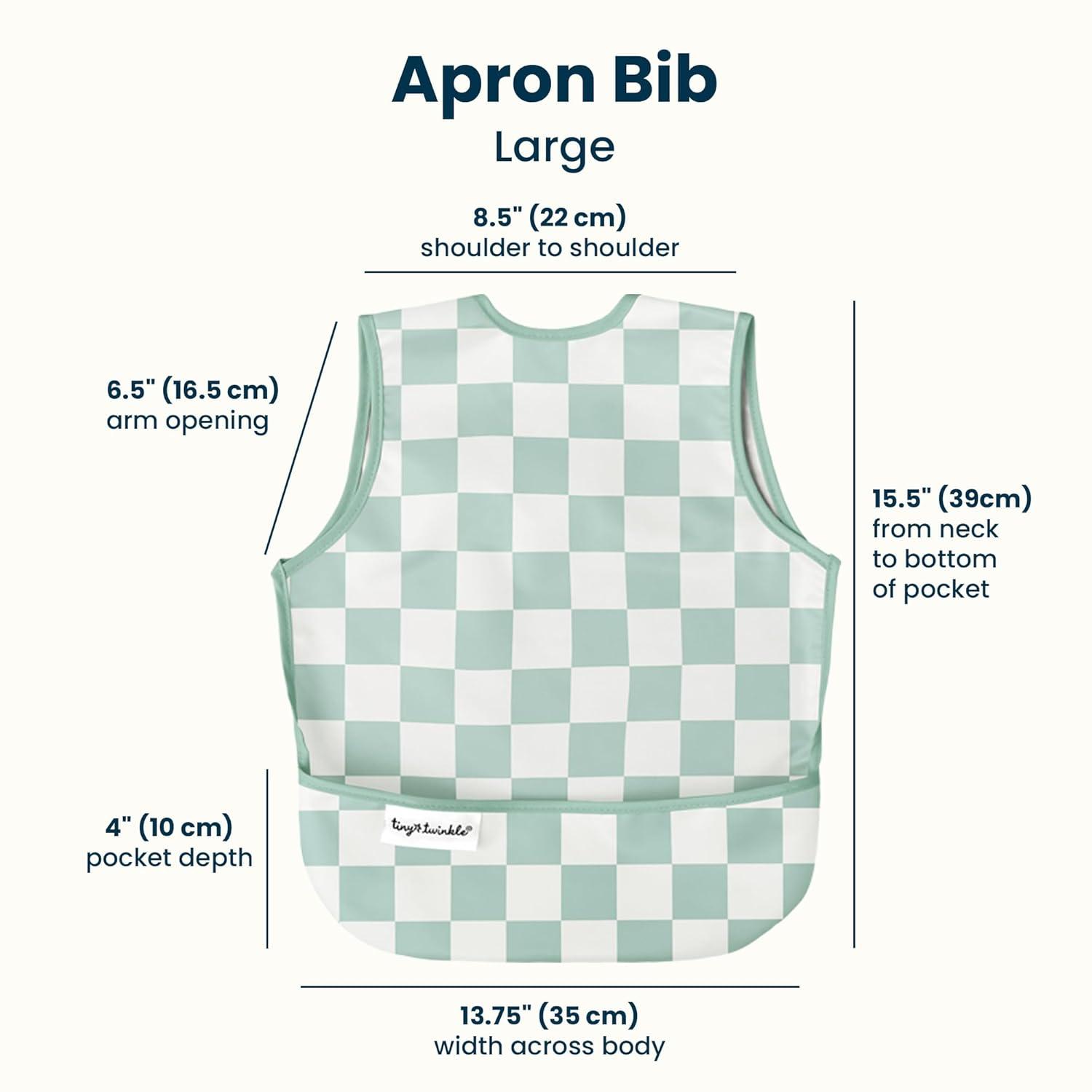 image:imageTiny Twinkle Mess Proof Baby Bib for Boys Waterproof Toddler Bib for Eating Baby Apron for Feeding Machine Washable Perfect Shower Gift Ocean Life 24YGreen Checkers
