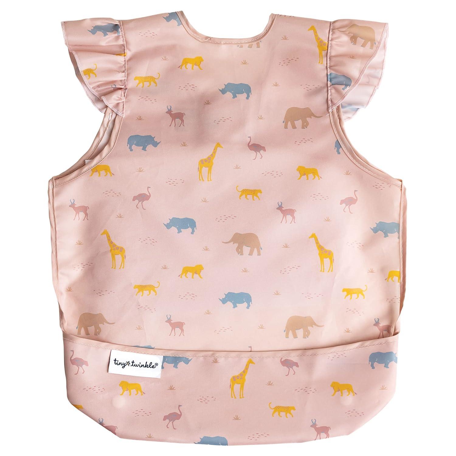 image:imageTiny Twinkle Mess Proof Baby Bib for Boys Waterproof Toddler Bib for Eating Baby Apron for Feeding Machine Washable Perfect Shower Gift Ocean Life 24YPetite Safari