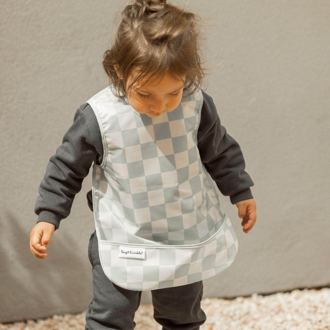 image:imageTiny Twinkle Mess Proof Baby Bib for Boys Waterproof Toddler Bib for Eating Baby Apron for Feeding Machine Washable Perfect Shower Gift Ocean Life 24YGreen Checkers