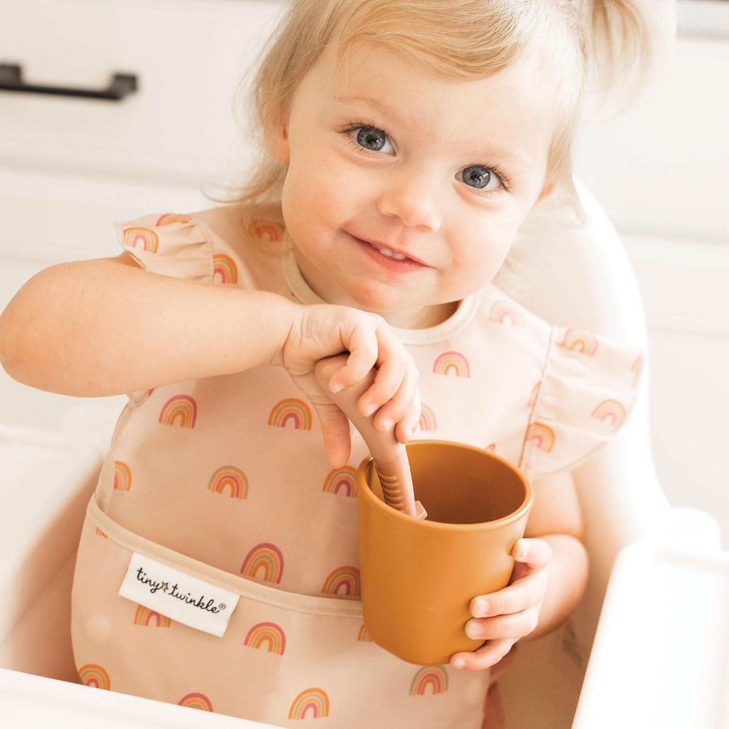 image:imageTiny Twinkle MessProof Baby Bibs for Eating Waterproof Wipeable Toddler Bibs with CatchAll Pocket Feeding Bibs for Girls amp Boys3 PackCowboy3pack Boho Unicorn