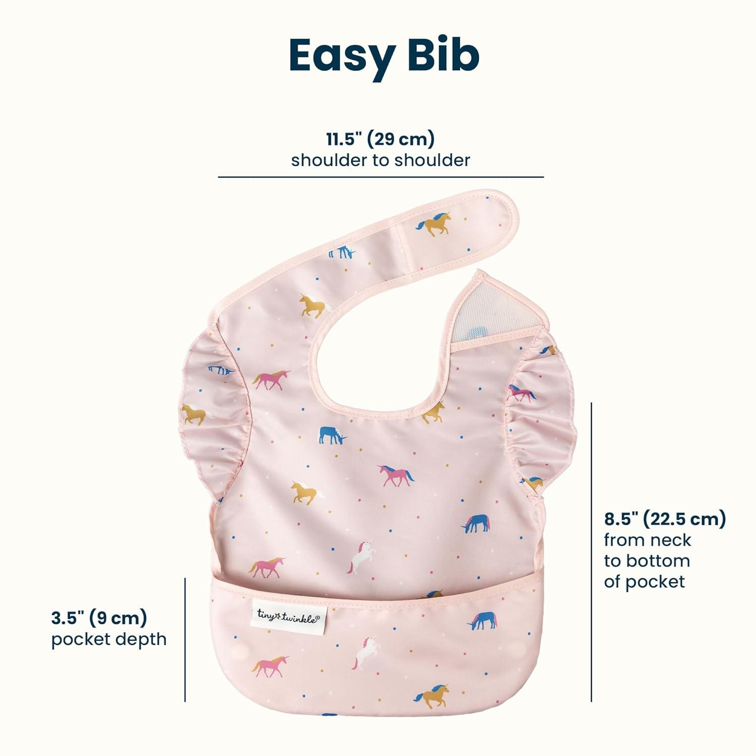 image:imageTiny Twinkle MessProof Baby Bibs for Eating Waterproof Wipeable Toddler Bibs with CatchAll Pocket Feeding Bibs for Girls amp Boys3 PackCowboy3pack Boho Unicorn