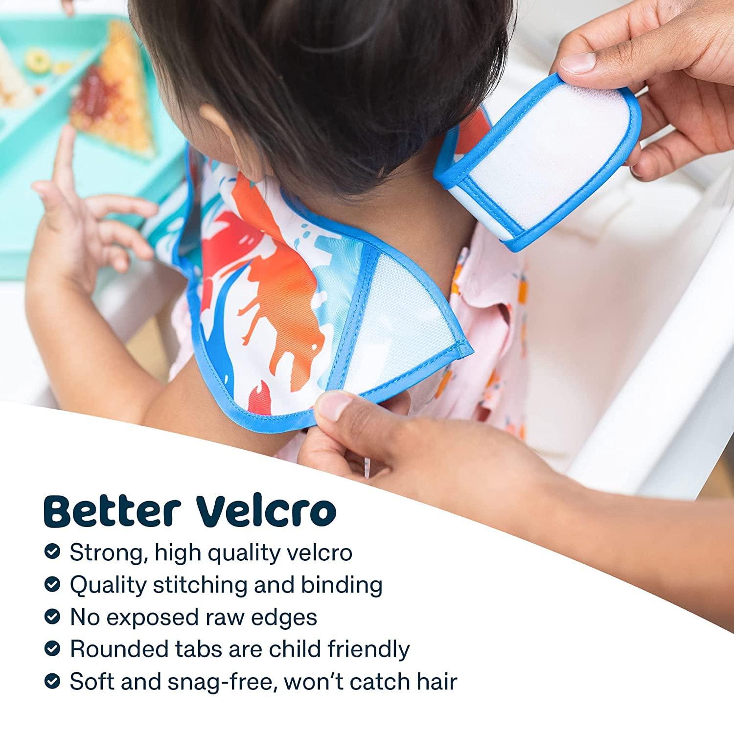 image:imageTiny Twinkle MessProof Baby Bibs for Eating Waterproof Wipeable Toddler Bibs with CatchAll Pocket Feeding Bibs for Girls amp Boys3 PackCowboy3pack Checkers Boy