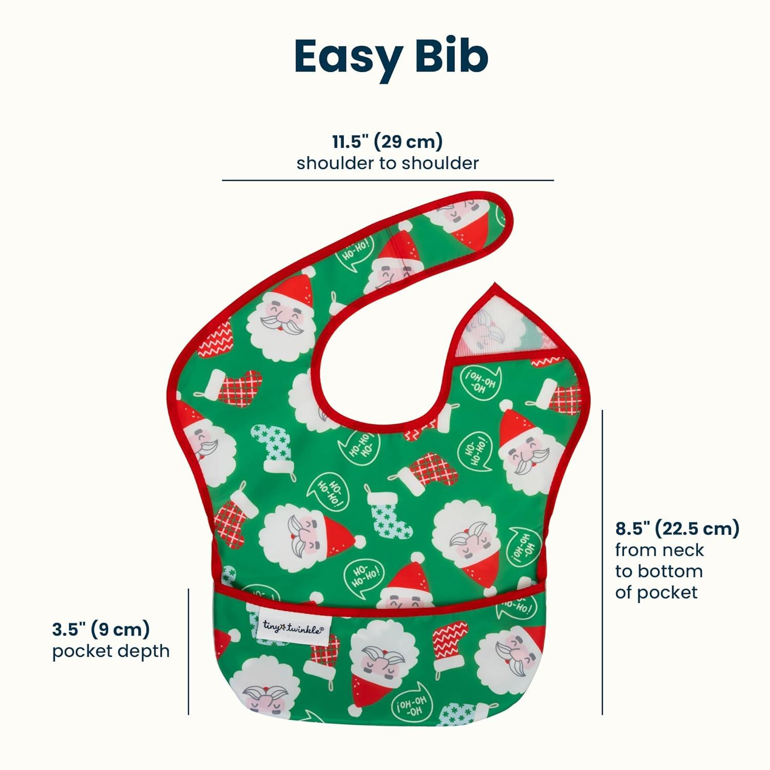 image:imageTiny Twinkle MessProof Baby Bibs for Eating Waterproof Wipeable Toddler Bibs with CatchAll Pocket Feeding Bibs for Girls amp Boys3 PackCowboy3pack Christmas