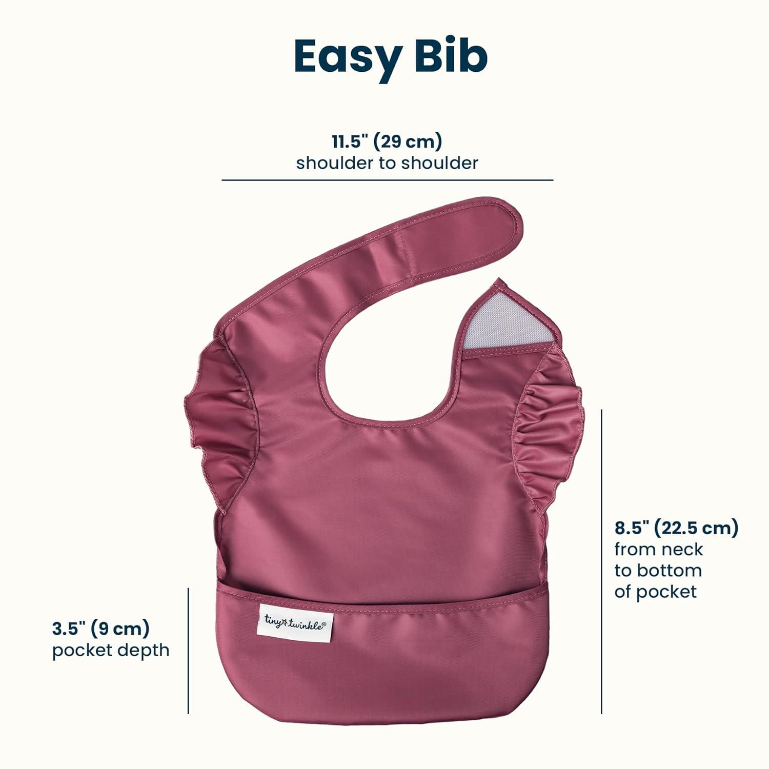image:imageTiny Twinkle MessProof Baby Bibs for Eating Waterproof Wipeable Toddler Bibs with CatchAll Pocket Feeding Bibs for Girls amp Boys3 PackCowboy3pack Flutter