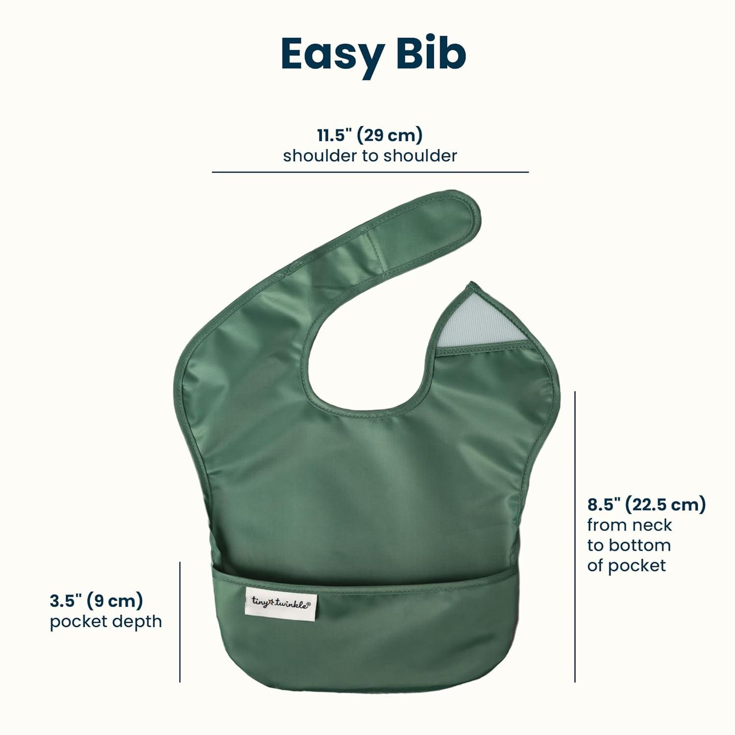 image:imageTiny Twinkle MessProof Baby Bibs for Eating Waterproof Wipeable Toddler Bibs with CatchAll Pocket Feeding Bibs for Girls amp Boys3 PackCowboy3pack Olive slate