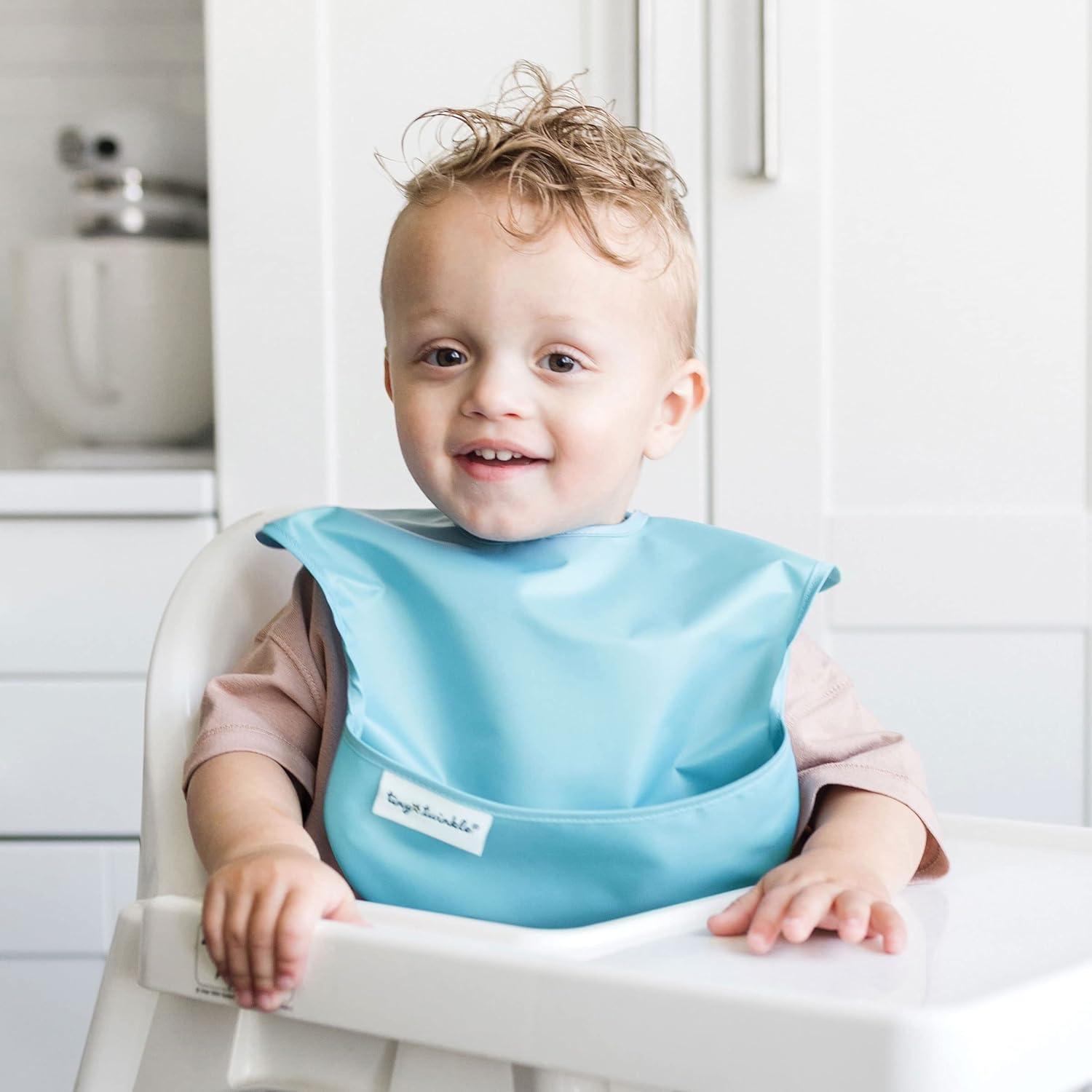 image:imageTiny Twinkle MessProof Baby Bibs for Eating Waterproof Wipeable Toddler Bibs with CatchAll Pocket Feeding Bibs for Girls amp Boys3 PackCowboy5pack Boy Spring