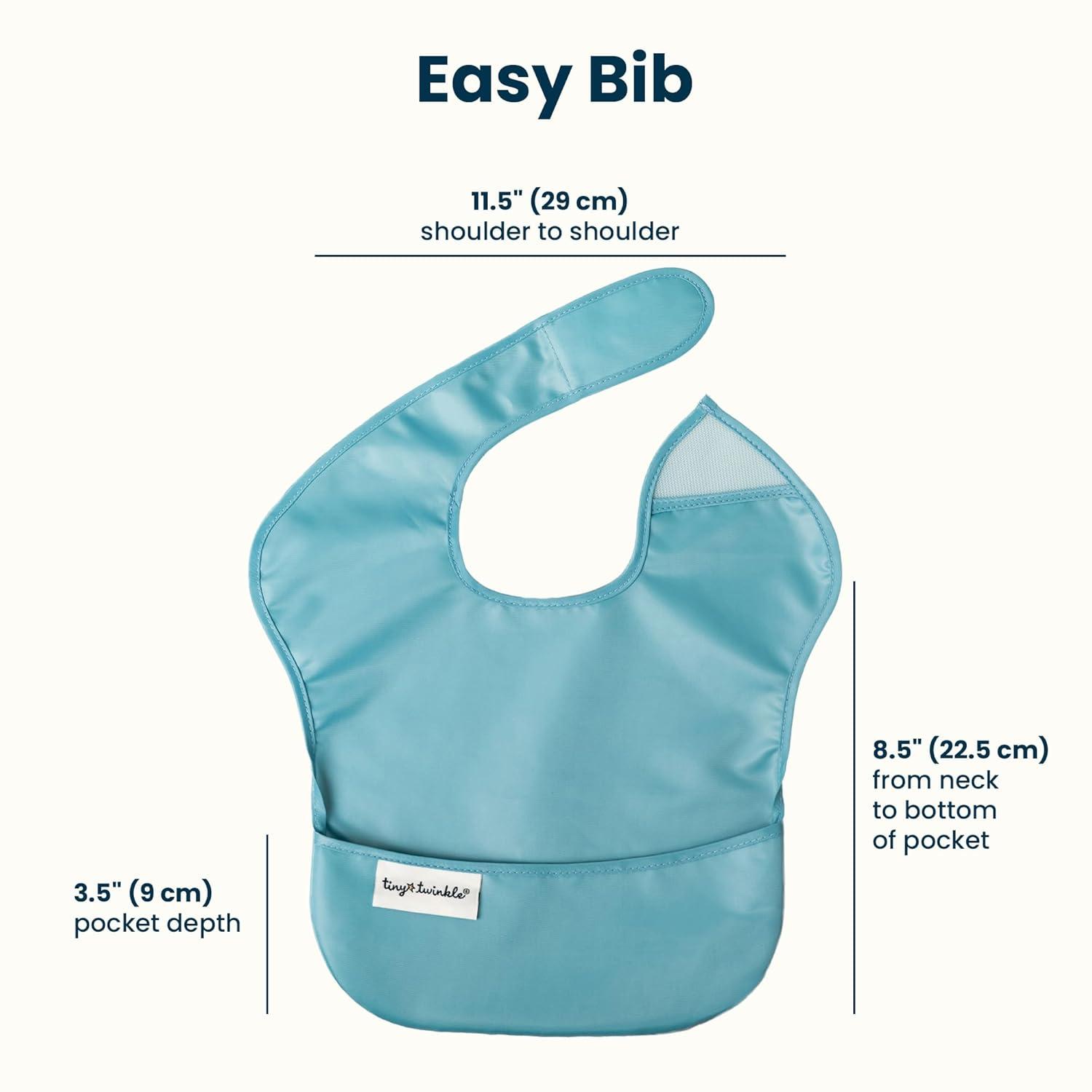 image:imageTiny Twinkle MessProof Baby Bibs for Eating Waterproof Wipeable Toddler Bibs with CatchAll Pocket Feeding Bibs for Girls amp Boys3 PackCowboy5pack Boy Spring