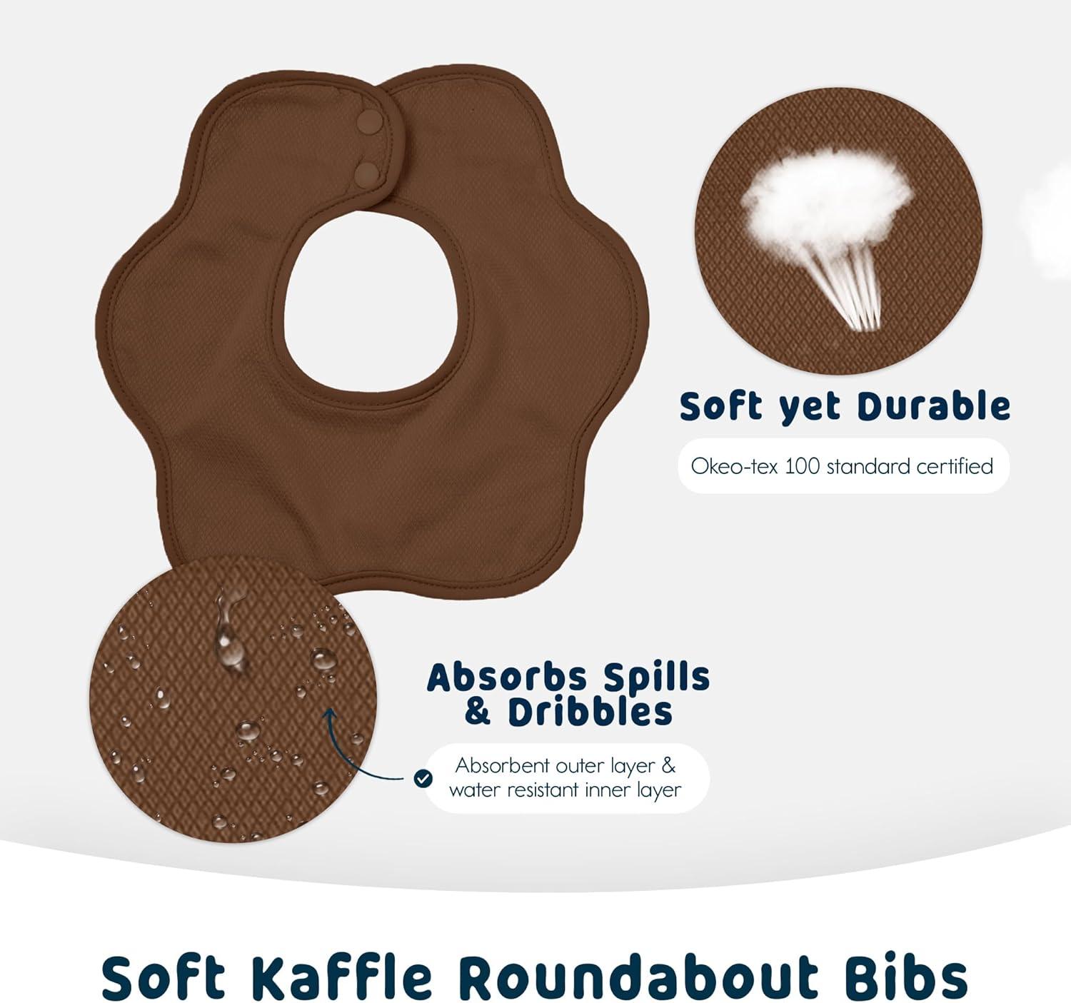 image:imageTiny Twinkle Roundabout Drool Bibs 360 Rotating Waterproof and Absorbent Teething Baby BibsBoy Natural Set 3pack