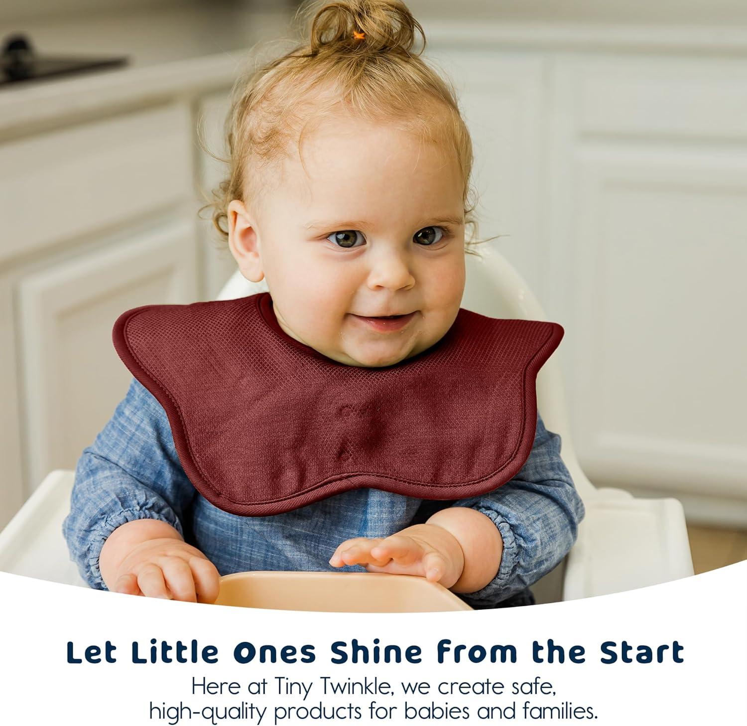 image:imageTiny Twinkle Roundabout Drool Bibs 360 Rotating Waterproof and Absorbent Teething Baby BibsBoy Natural Set 3pack