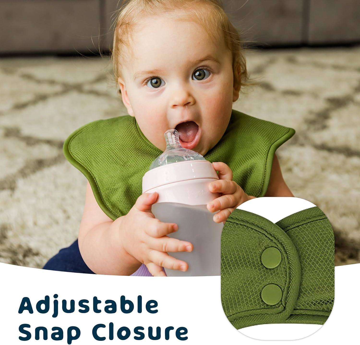 image:imageTiny Twinkle Roundabout Drool Bibs 360 Rotating Waterproof and Absorbent Teething Baby BibsBoy Set Sage 3pack