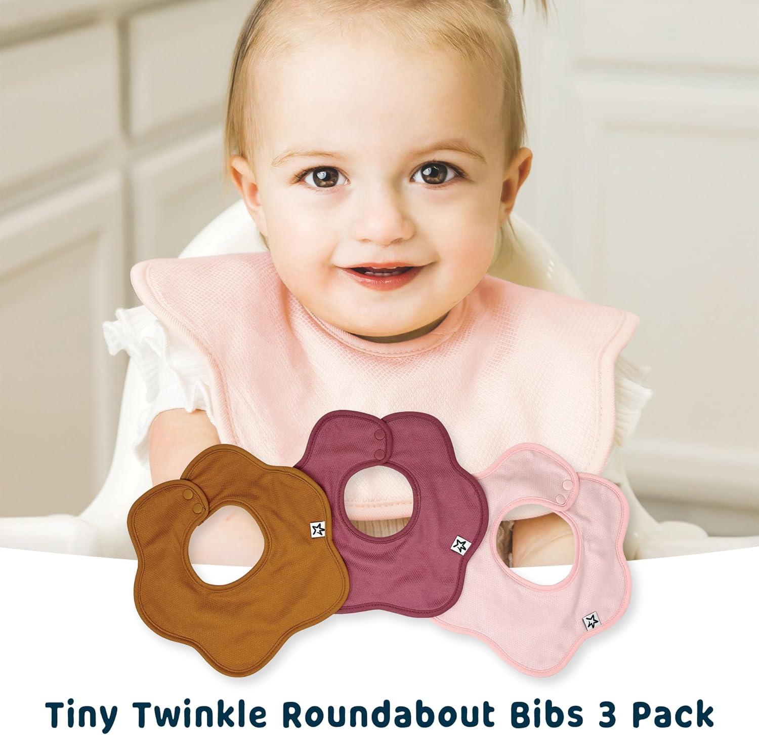 image:imageTiny Twinkle Roundabout Drool Bibs 360 Rotating Waterproof and Absorbent Teething Baby BibsCinnamon Set 3pack