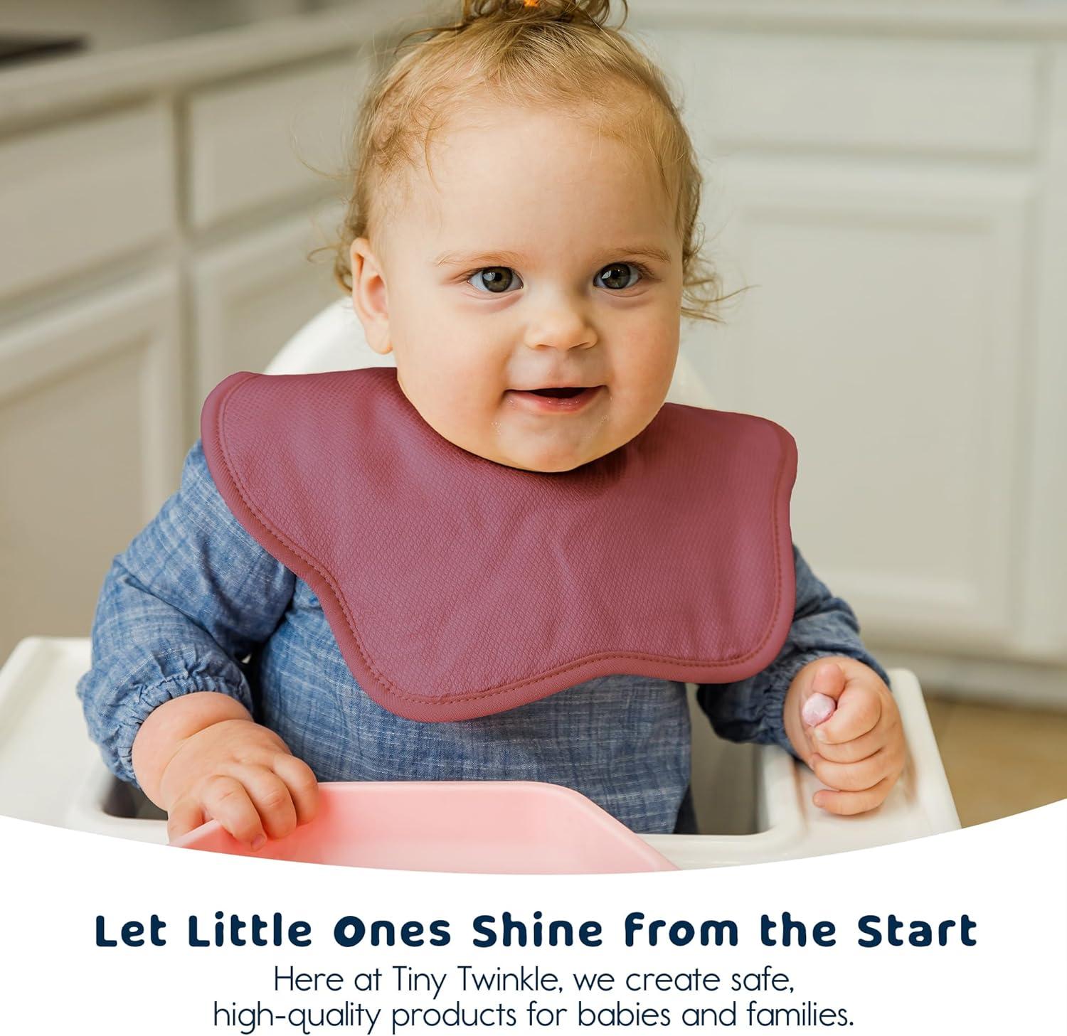 image:imageTiny Twinkle Roundabout Drool Bibs 360 Rotating Waterproof and Absorbent Teething Baby BibsCinnamon Set 3pack