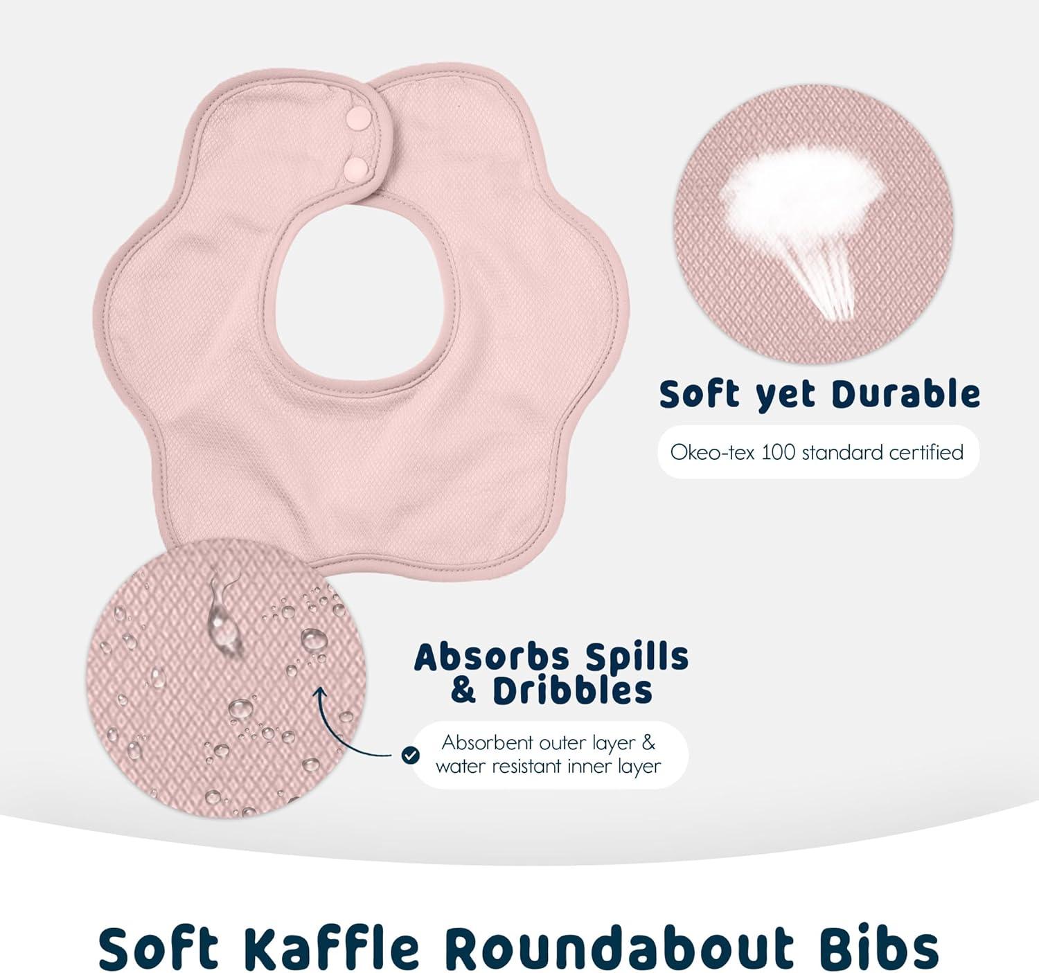 image:imageTiny Twinkle Roundabout Drool Bibs 360 Rotating Waterproof and Absorbent Teething Baby BibsCinnamon Set 3pack