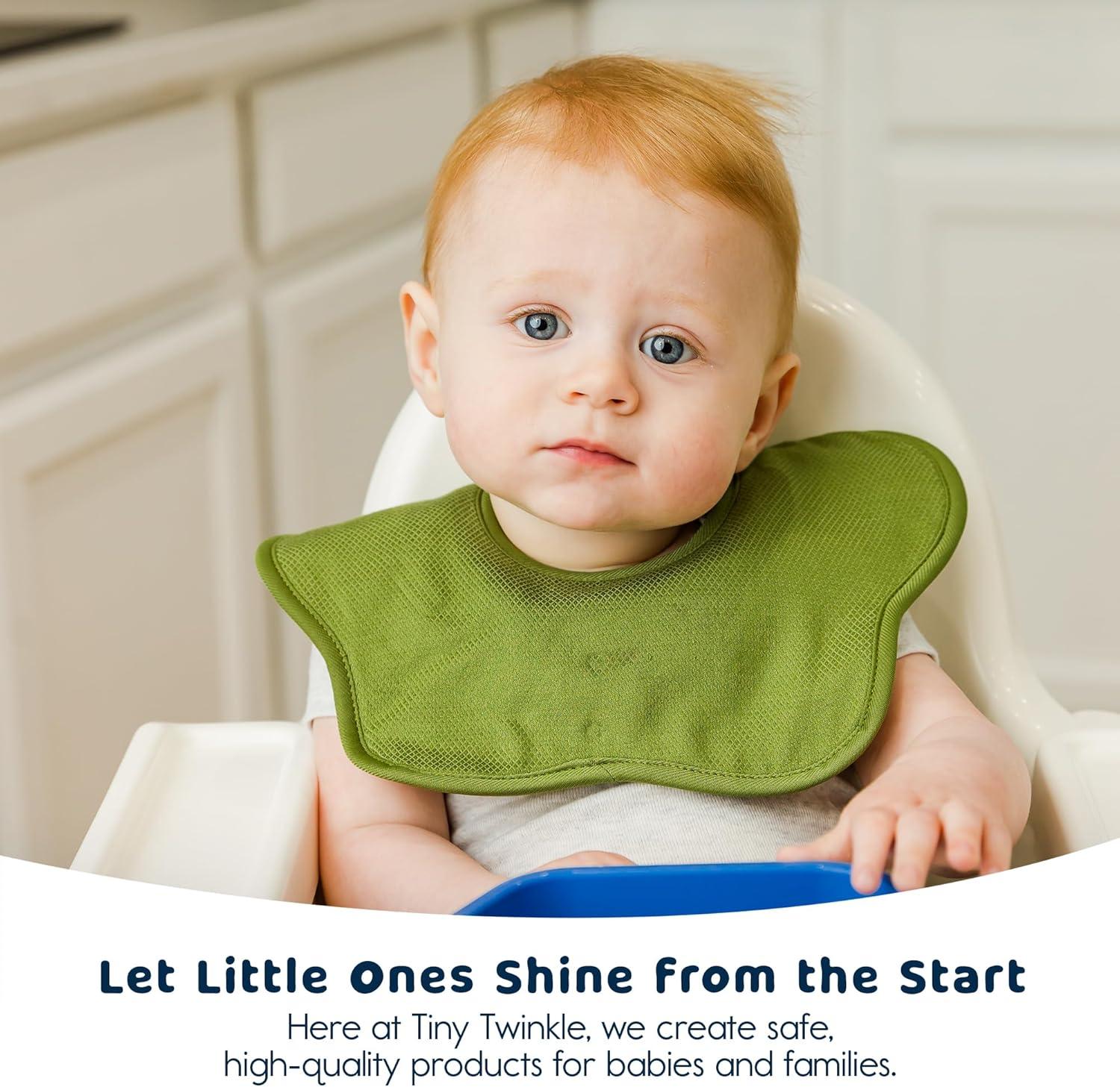 image:imageTiny Twinkle Roundabout Drool Bibs 360 Rotating Waterproof and Absorbent Teething Baby BibsLight Natural Set 3pack