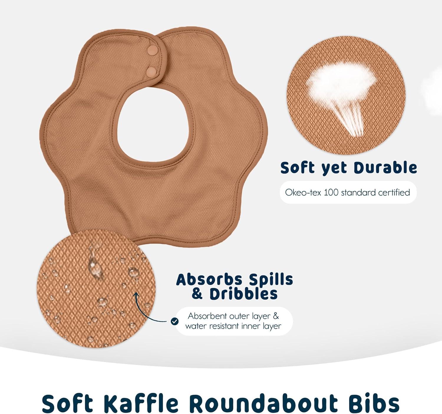image:imageTiny Twinkle Roundabout Drool Bibs 360 Rotating Waterproof and Absorbent Teething Baby BibsNatural Set 3pack