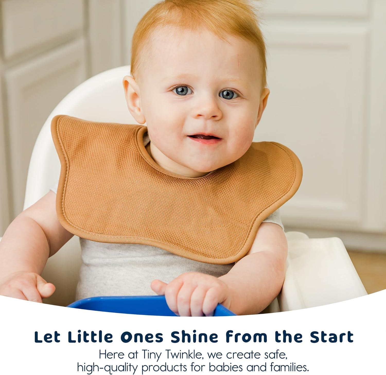 image:imageTiny Twinkle Roundabout Drool Bibs 360 Rotating Waterproof and Absorbent Teething Baby BibsNatural Set 3pack