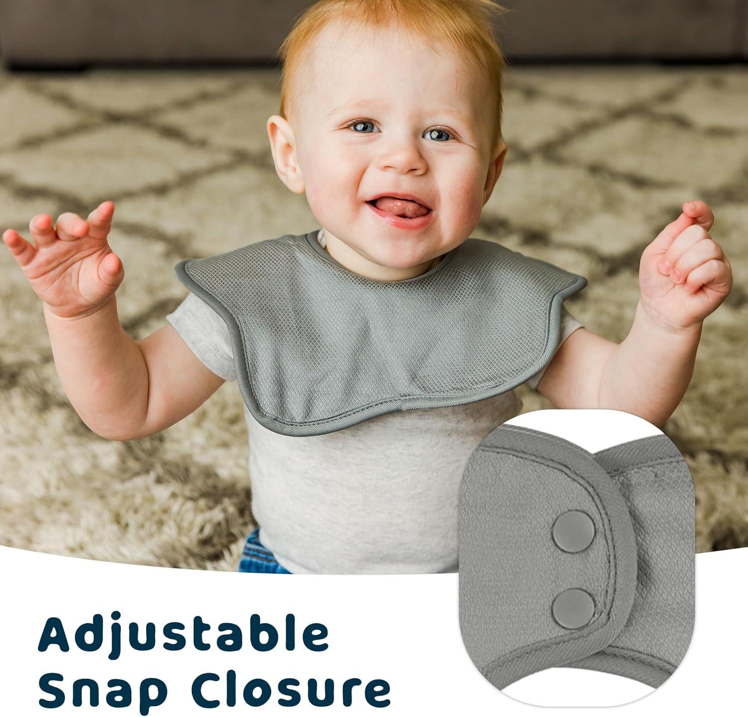 image:imageTiny Twinkle Roundabout Drool Bibs 360 Rotating Waterproof and Absorbent Teething Baby BibsSlate Set 3pack