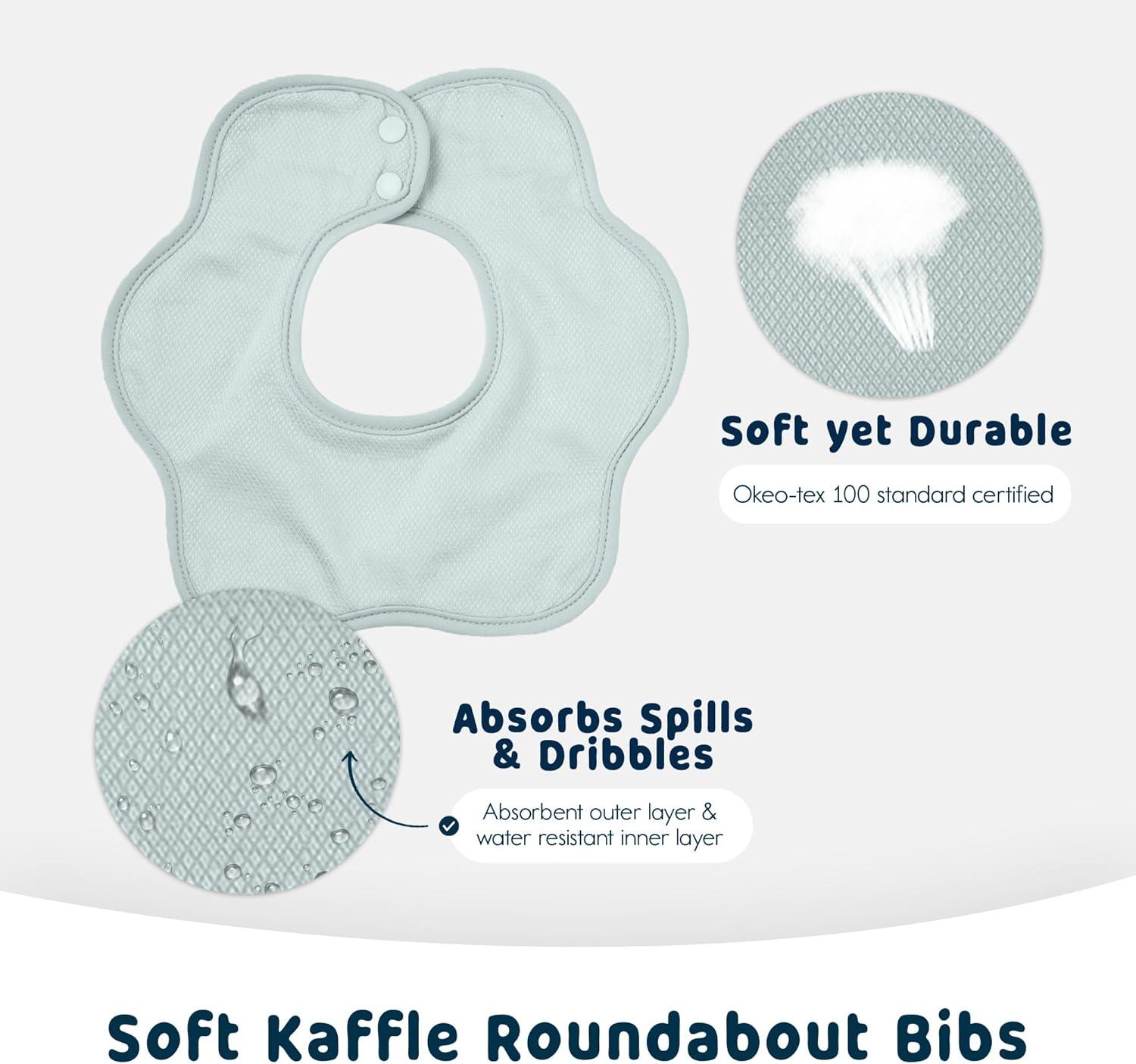 image:imageTiny Twinkle Roundabout Drool Bibs 360 Rotating Waterproof and Absorbent Teething Baby BibsSlate Set 3pack