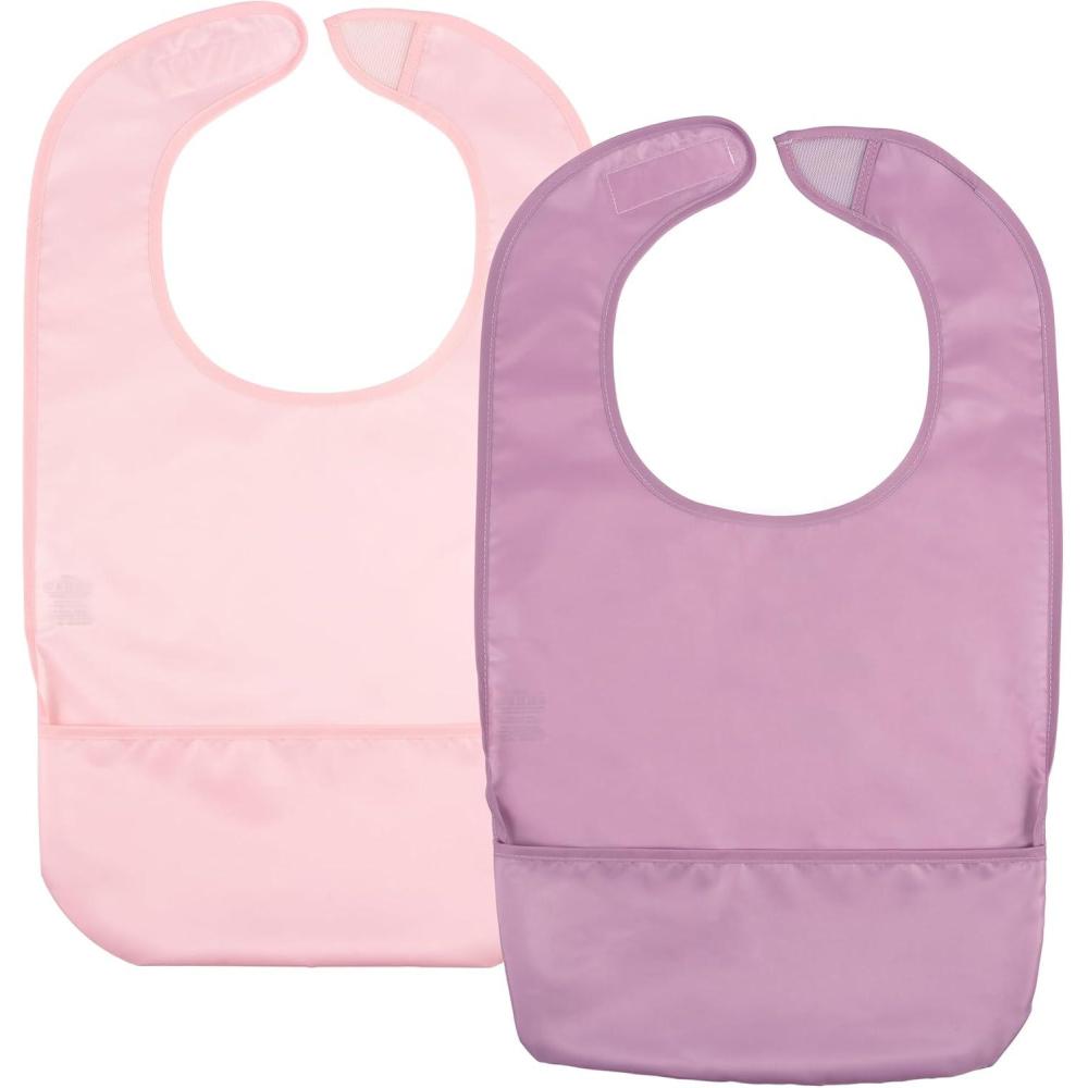 image:imageTiny Twinkle 2Pack of Premium Bibs for Adult Men Women and Teens Clothing Protector for Elderly and Special NeedsLilac Pink