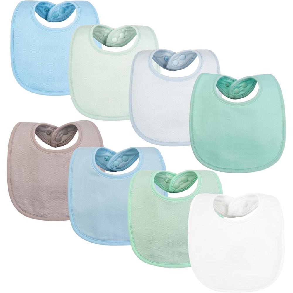 image:imageTiny Twinkle Baby Feeding Bibs Waterproof and Absorbent Infant Drool and Feeding Baby BibsBoy Pastel New 8pack