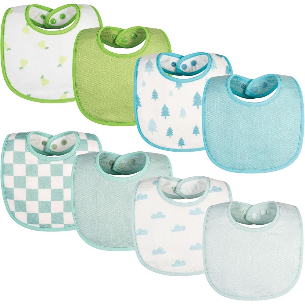 image:imageTiny Twinkle Baby Feeding Bibs Waterproof and Absorbent Infant Drool and Feeding Baby BibsBoy Print 8pack