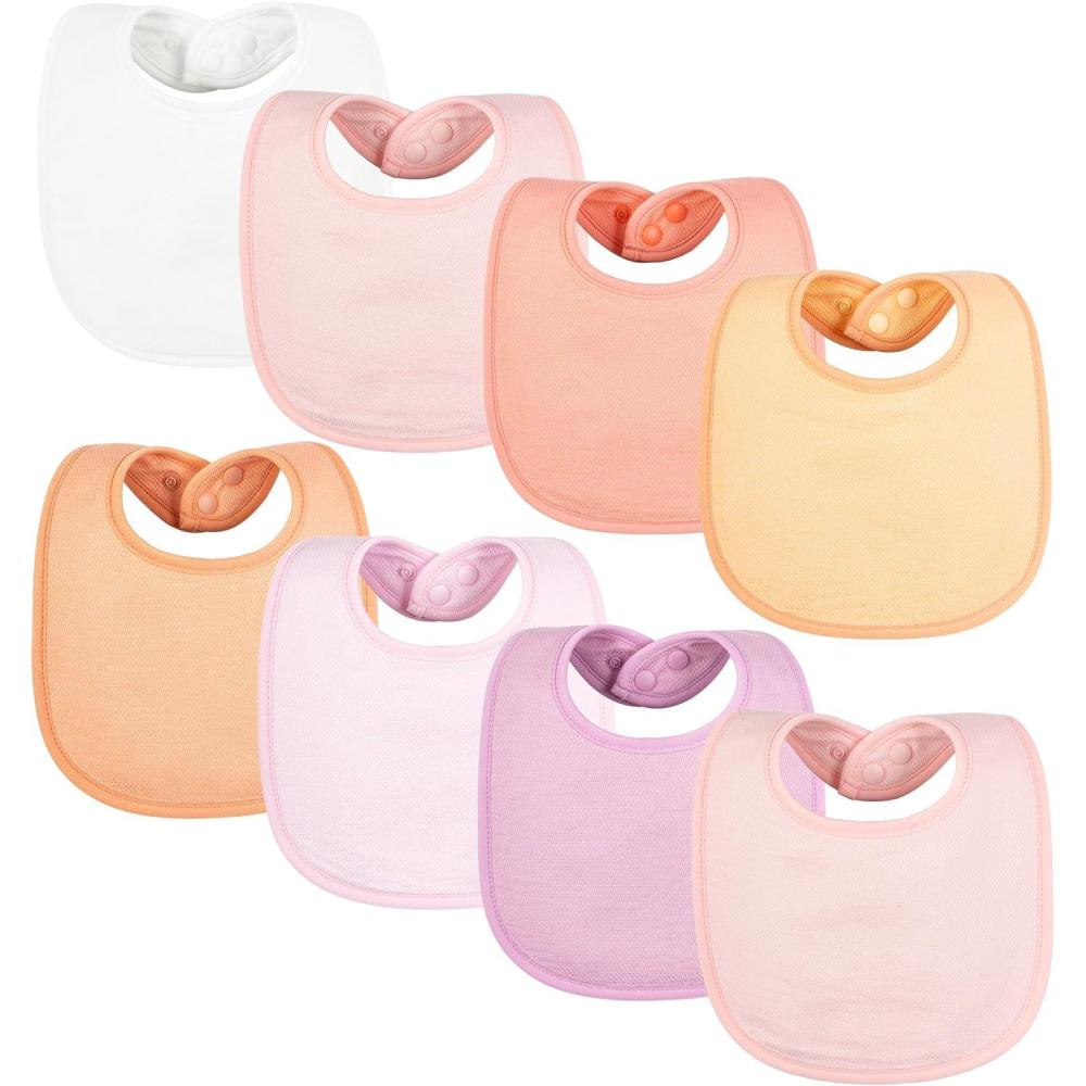 image:imageTiny Twinkle Baby Feeding Bibs Waterproof and Absorbent Infant Drool and Feeding Baby BibsGirl Pastel 8pack