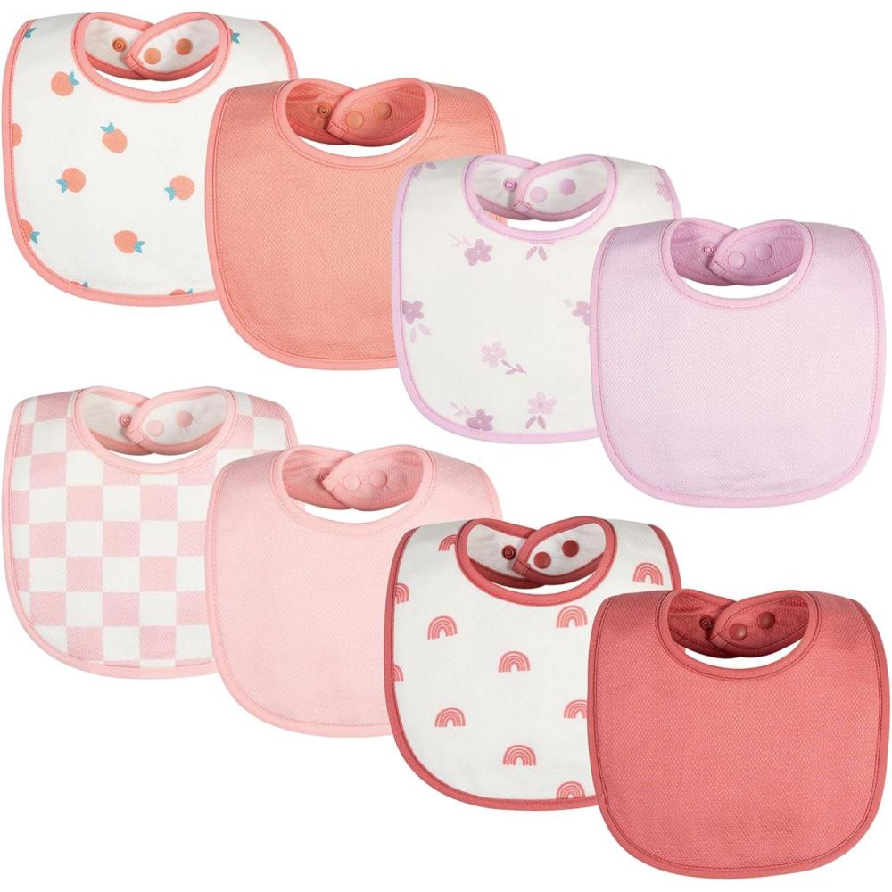 image:imageTiny Twinkle Baby Feeding Bibs Waterproof and Absorbent Infant Drool and Feeding Baby BibsGirl Print 8pack