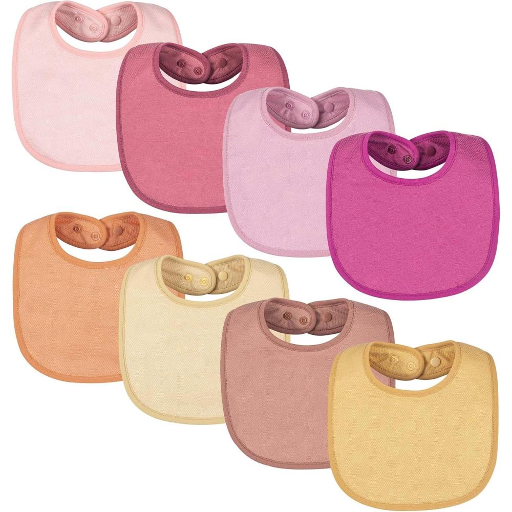 image:imageTiny Twinkle Baby Feeding Bibs Waterproof and Absorbent Infant Drool and Feeding Baby BibsGirl Set 8pack