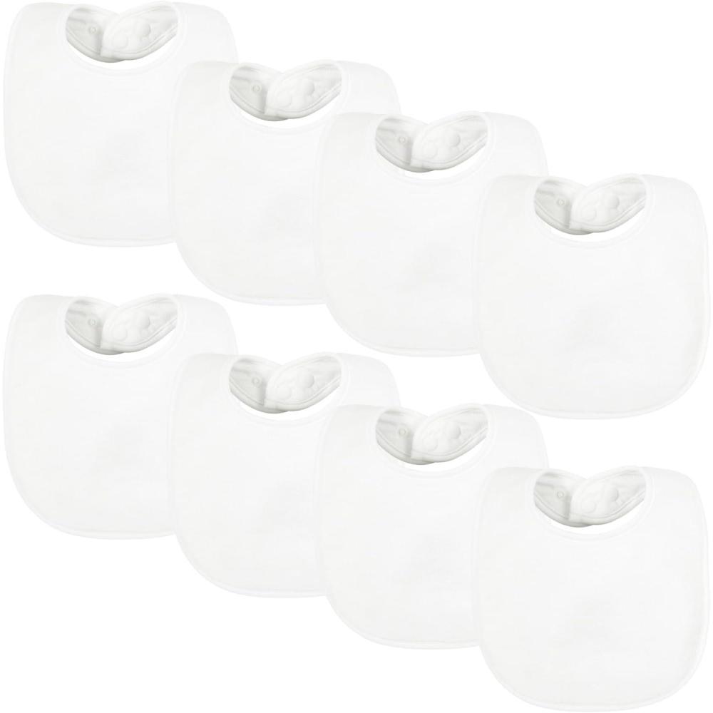 image:imageTiny Twinkle Baby Feeding Bibs Waterproof and Absorbent Infant Drool and Feeding Baby BibsWhite 8pack