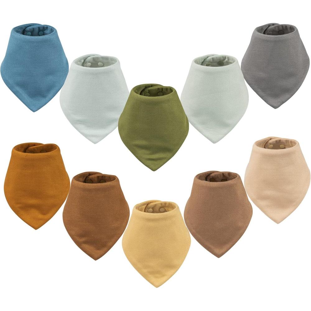 image:imageTiny Twinkle Bandana Scarf Bibs Water Resistant and Absorbent Drool and Teething Baby BibsBoy Set 10pack