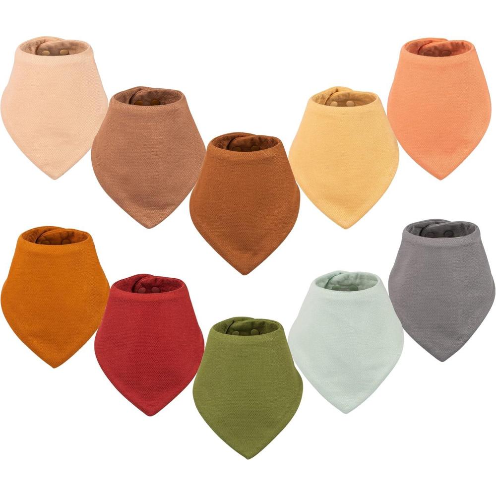image:imageTiny Twinkle Bandana Scarf Bibs Water Resistant and Absorbent Drool and Teething Baby BibsNeutral Set 10pack