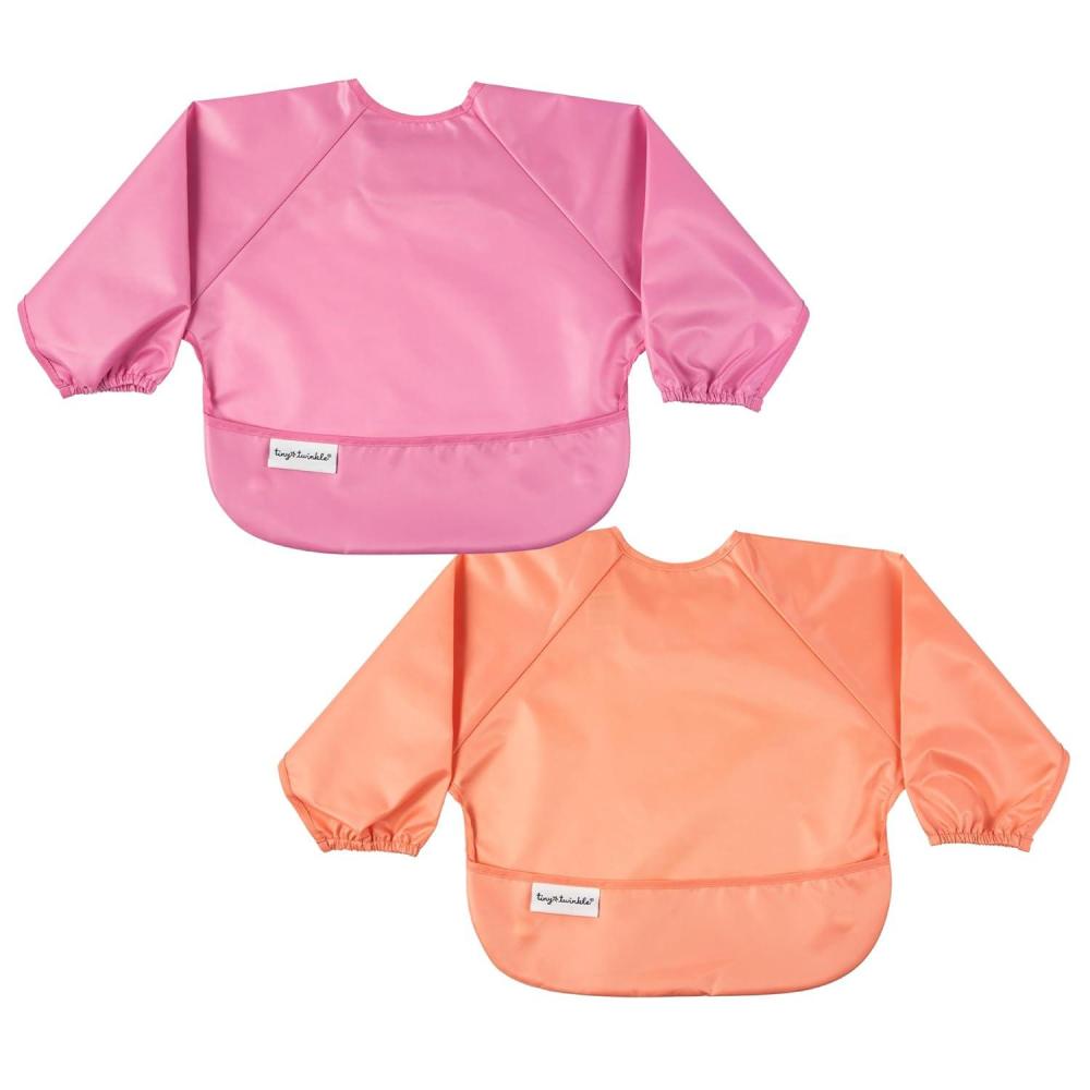 image:imageTiny Twinkle Long Sleeve Bib for Babies amp Toddlers 2Pack Waterproof Smock Bib for Eating Machine Washable amp MessProof Feeding Essentials Newborn Shower Gift Grey Indigo624MSweet Treat