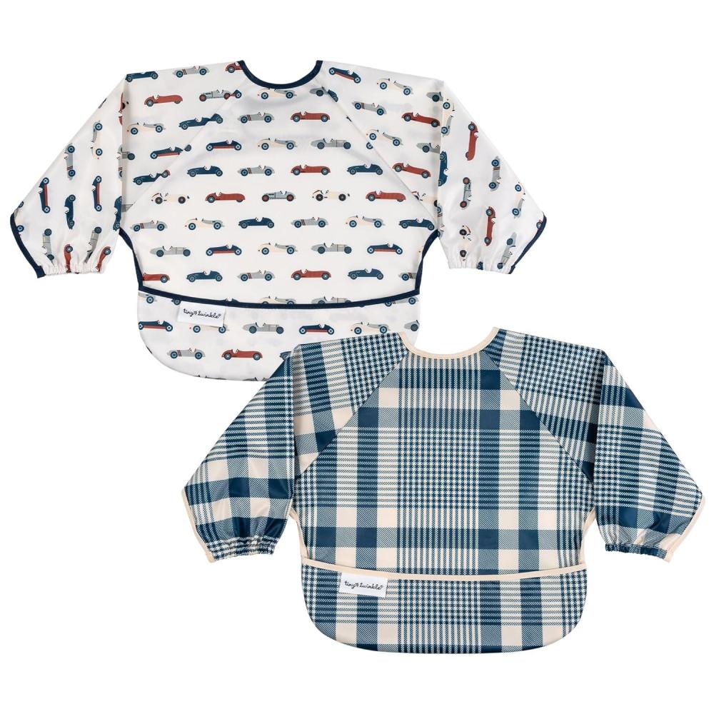 image:imageTiny Twinkle Long Sleeve Bib for Babies amp Toddlers 2Pack Waterproof Smock Bib for Eating Machine Washable amp MessProof Feeding Essentials Newborn Shower Gift Peach Terracotta624MVintage Cars gingham