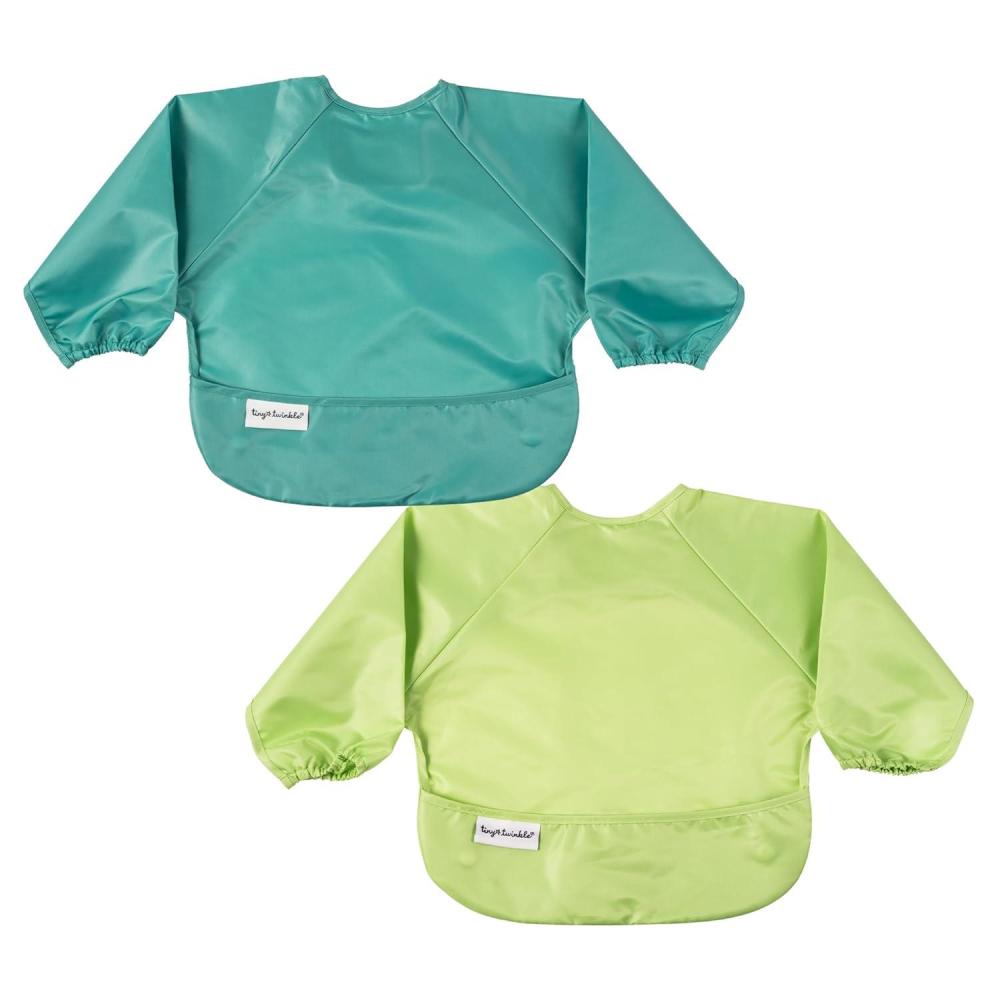image:imageTiny Twinkle Long Sleeve Bib for Babies amp Toddlers 2Pack Waterproof Smock Bib for Eating Machine Washable amp MessProof Feeding Essentials Newborn Shower Gift Grey Indigo624MRainforest
