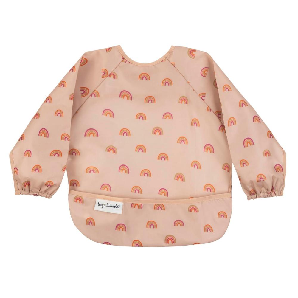 image:imageTiny Twinkle Long Sleeve Bib for Babies amp Toddlers Waterproof Smock Bib for Eating Machine Washable amp MessProof Feeding Essentials Newborn Shower Gift Checkers Black 24YBoho Rainbow