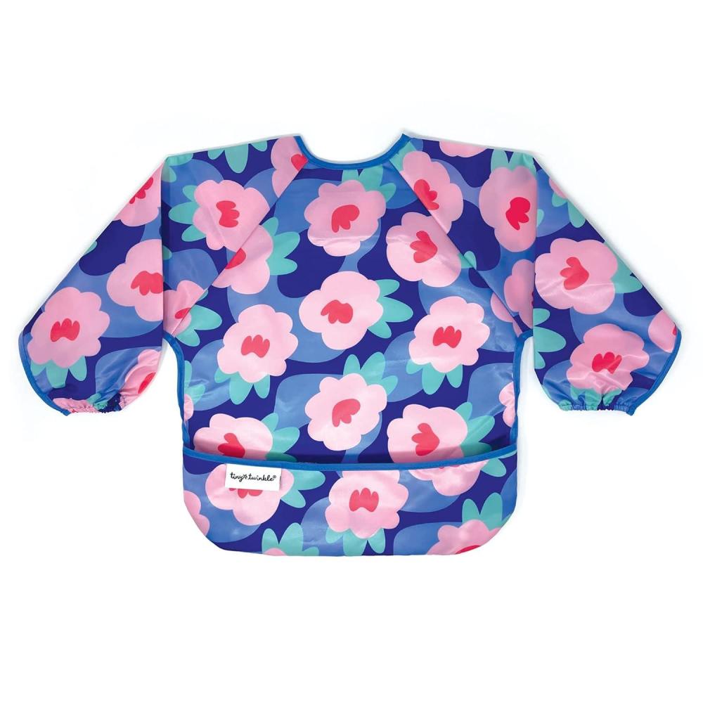 image:imageTiny Twinkle Long Sleeve Bib for Babies amp Toddlers Waterproof Smock Bib for Eating Machine Washable amp MessProof Feeding Essentials Newborn Shower Gift Checkers Black 24YFloral Blue