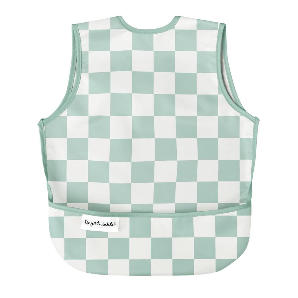 image:imageTiny Twinkle Mess Proof Baby Bib for Boys Waterproof Toddler Bib for Eating Baby Apron for Feeding Machine Washable Perfect Shower Gift Ocean Life 24YGreen Checkers