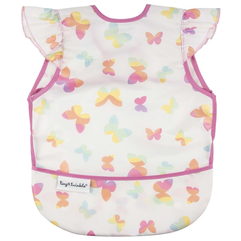 image:imageTiny Twinkle Mess Proof Baby Bib for Boys Waterproof Toddler Bib for Eating Baby Apron for Feeding Machine Washable Perfect Shower Gift Ocean Life 24YButterflies