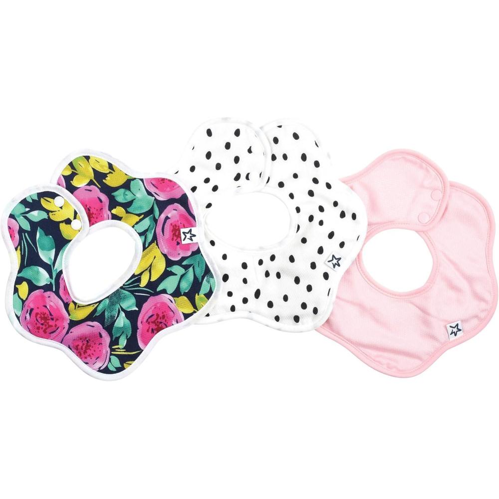 image:imageTiny Twinkle Roundabout Drool Bibs 360 Rotating Waterproof and Absorbent Teething Baby BibsPainted Peony 3pack
