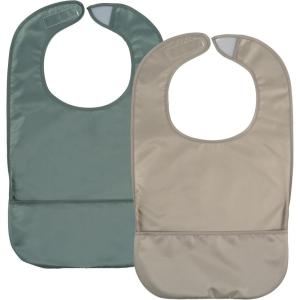 image:imageTiny Twinkle 2Pack of Premium Bibs for Adult Men Women and Teens Clothing Protector for Elderly and Special NeedsKhaki  Olive Green