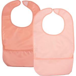 image:imageTiny Twinkle 2Pack of Premium Bibs for Adult Men Women and Teens Clothing Protector for Elderly and Special NeedsPeach  Terracotta