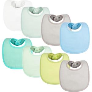 image:imageTiny Twinkle Baby Feeding Bibs  Waterproof and Absorbent Infant Drool and Feeding Baby BibsBoy Pastel 8pack