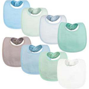 image:imageTiny Twinkle Baby Feeding Bibs  Waterproof and Absorbent Infant Drool and Feeding Baby BibsBoy Pastel New 8pack