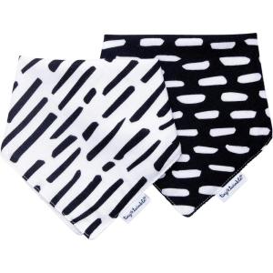 image:imageTiny Twinkle Bandana Scarf Bibs  Water Resistant and Absorbent Drool and Teething Baby BibsBlack and White 2 Pack