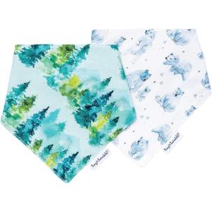 image:imageTiny Twinkle Bandana Scarf Bibs  Water Resistant and Absorbent Drool and Teething Baby BibsForest 2 Pack